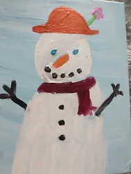 Buy Acrylic On Canvas.  Mr Snowman • 20£