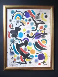 Buy Joan Miro Original Abstract Art Painting Signed Framed Work On Paper Red Yellow • 225£