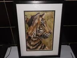 Buy Tiger Hand Painted Framed Tile By Yorkshire Artist  • 50£