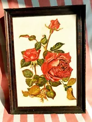 Buy Original Oil Painting Rose Flower Gypsy Vintage Primitive Mid Century Mcm Garden • 35£