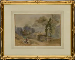 Buy Follower Of David Cox  - 19th Century Watercolour, The Picnic • 94£