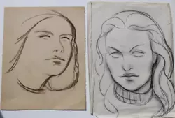 Buy Original Drawings By Akos Biro - Portrait Studies • 9.95£