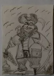 Buy Aceo Original Pen & Pencil Capitano Uncino Pirates  Fantastico  Hook Captain • 2£