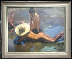 Buy 1920's SPANISH / FRENCH IMPRESSIONIST OIL PAINTING OF BEACH SCENE Signed SOROLLA • 1,750£