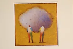 Buy Painting Alfredo Luz Acrylic On Cardboard Yellow Cloud 35 X 35 Cm • 433.12£