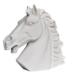Buy Head Of Horse Sculpture Table White Marble Art Equestrian H 42cm • 308.76£