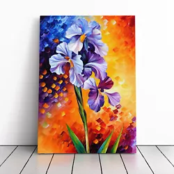 Buy Iris Flower Painted Canvas Wall Art Print Framed Picture Home Decor Living Room • 24.95£