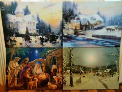 Buy Christmas Wall Pictures Large 40cm X 30cm Lights For Batteries Job Lot X4 • 12£