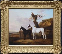 Buy GEORGE COLE Att BRITISH VICTORIAN ART HORSES PORTRAIT LANDSCAPE OIL PAINTING • 7,000£