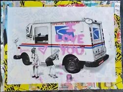 Buy Mr.Brainwash Special Delivery I Love You Orig Unique Mixed Media HAND SIGNED 1/1 • 5,393.12£