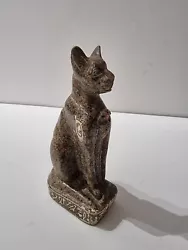 Buy Vintage ANCIENT EGYPTIAN PHARAONIC CAT HAND CARVED STONE STATUE • 63£