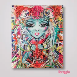 Buy ORIGINAL ART, Woman Face, Abstract Art Painting, Graffiti Canvas • 70£
