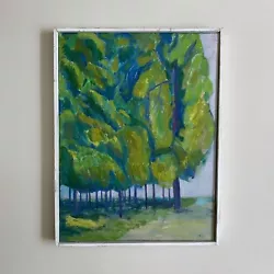 Buy Framed Swedish Abstract Mid-Century Landscape Oil Painting Trees Forest • 325£