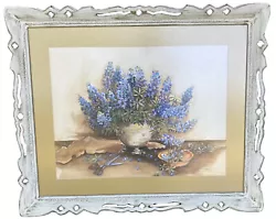 Buy Orig Framed Watercolor, Texas Bluebonnets Still Life Painting - T Nichols Lowry • 222.07£