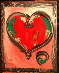 Buy RED HEART GICLEE  SUPERB PAINTING  Abstract Pop Art  Canvas Impressionist • 125.13£