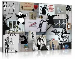 Buy Banksy Montage Collage Canvas Wall Art Picture Print • 11.99£
