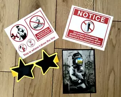 Buy Banksy: Stickers, Postcard And 2D Glasses Limited Edition 2010 Mint Condition • 75£