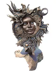 Buy Rick Cain Woman's Face  Flare In The Universe  Feminine Spirit Wood Sculpture US • 1,133.99£