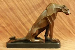 Buy Art Deco Hotcast Bronze Panther Mounted On A Black Marble Base. Signed H.moore • 377.95£