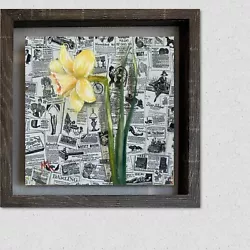Buy “daffodil” Still Life, Original Oil Painting, Newspaper Aluminum Art , Realism • 188.05£
