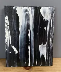 Buy Original Abstract Painting On Wood The Eerie Silence Black White Signed • 41.34£