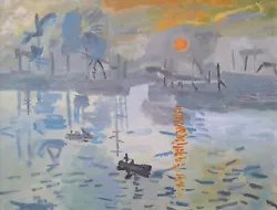 Buy Gilt Framed Oil On Board Painting After Claude Monet Impression Sunrise  • 39.99£