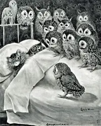 Buy Louis Wain Cat Nightmare Owl Bird Painting Art 8X10 Picture Print E139 • 14.31£
