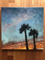 Buy Original Oil Painting Sunset Clouds Palm Trees  • 680.40£