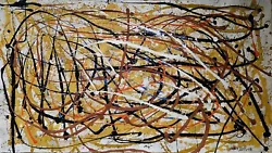 Buy Large Vintage Abstract Painting Signed Jackson Pollock, Modern Art Mixed Media • 100£