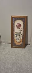 Buy Vintage Flower Framed Wooden Picture Red • 65£