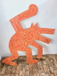 Buy Keith Haring Acrylic Painting On Plywood Silhouette Signed And Sealed Stamped  • 472.50£