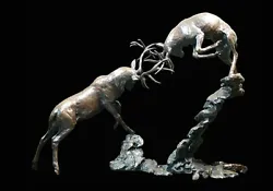 Buy Bronze Stags The Challenge Solid Foundry Cast By Michael Simpson [755] • 2,550£