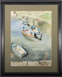 Buy Gordon Metcalfe (b.1935) - 1996 Watercolour, Boats At Staithes • 93£