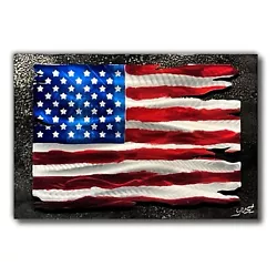 Buy Nicholas Nick Yust Metal Art Sculpture American Flag Painting 2021 Original • 1,884.99£