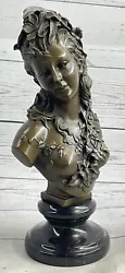 Buy Bust Of Forlorn Maiden Marble Art Deco Hot Cast Figurine Figure Bronze Sculpture • 283.70£