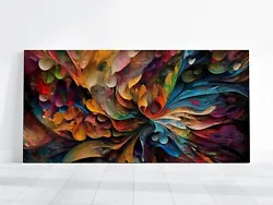 Buy Colorful Abstract Painting, Swirling Colors, Rainbow Canvas Modern Art Print • 60.55£