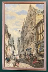 Buy Large Original Antique Architectural Cityscape Watercolour Painting • 0.99£