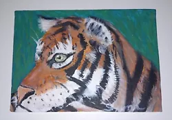 Buy Tiger Painting On Canvas Board 7 By 5 Inches By Sharon Louise Brooks • 4.99£