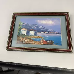 Buy Original Framed Acrylic/Oil Painting, Mediterranean Scene, 30cm X 20cm Approx • 14.24£