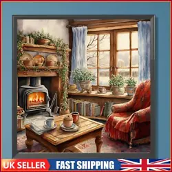 Buy Paint By Numbers Kit On Canvas DIY Oil Art Winter Fireplace Picture Decor40x40cm • 8.79£