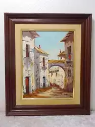 Buy Yaqwru - Oil Painting Signed - Village IN South - Vintage - Wood Frame • 63.45£
