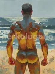 Buy Original Hand Painted Artwork Oil Painting Gay Man Male Nude • 223.06£