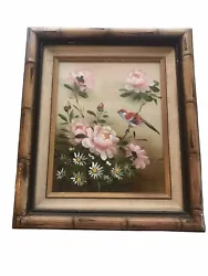 Buy Japanese Garden  Bird Cherry  Blossoms Original Painting Canvas Signed Asian • 74.42£