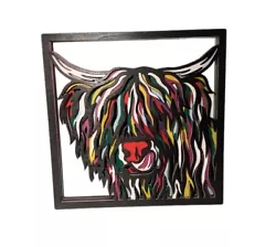 Buy Handmade 3d Layered Wooden Highland Cow Picture • 33.99£