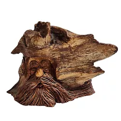 Buy Vtg Hand Carved Wood Spirit Old Bearded Man Tree OOAK Wizard Carving Sculpture • 33.07£