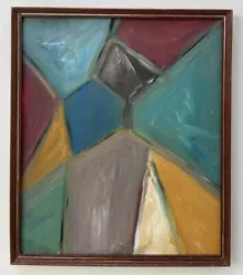 Buy Original Mid Century Modernist Abstract Style Figurative Oil On Board Painting • 0.99£