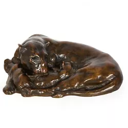 Buy Rare American Anna Vaughn Hyatt Huntington “Lioness And Cubs” Bronze Sculpture • 8,288.27£