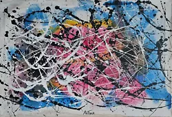 Buy Oil Painting On Canvas Abstract Large Signed Canvas POLLOCK Handmade Art • 50£