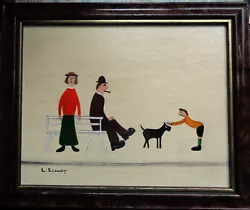 Buy Original Painting After L.s. Lowry  Family Resting Beside A Bench  • 18£