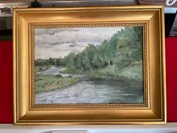 Buy VINTAGE 1958 ORIGINAL SCOTTISH OIL PAINTING -  RIVER SCENE - BY George A SMITH • 500£